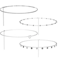 Set di quattro catene da vita minimaliste in metallo argento con ciondoli a cuore - Stile a Quattro Strati / Argento