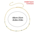Golden body chain with blue evil eye sequins and adjustable 26.8+9.8 inch length - Gold