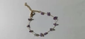 Handmade golden chain bracelet with natural irregular purple amethyst crystal stones - Purple Bracelet