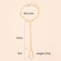Especificaciones detalladas de tamaño para pulsera de anillo dorada con medidas y pesos - Cuenta redonda minimalista / Dorado