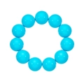 Leuchtend blaue Acryl-Perlenkette mit zehn hochglänzenden Harzperlen für Damen und Herren - Blaue Armband
