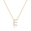 Elegante goldene Kette mit Buchstabe E Anhänger und funkelnden Kristall-Strasssteinen - Gold E