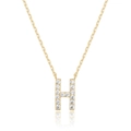 Exquisite vergoldete Kette mit H-Initialen-Anhänger und funkelnden Zirkonia-Steinen - Gold H