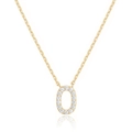 Exquisite Goldkette mit funkelndem, diamantbesetztem Buchstaben O Anhänger für Damen - Gold O
