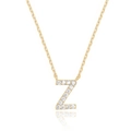 Elegante goldene Halskette mit Z-Anhänger und funkelnden Zirkonia-Steinen - Gold Z
