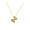 Gouden ketting met ballonstijl letter Z hanger en klein sterdetail op de kralenketting - Goud Z