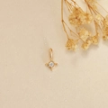 Close-up of gold star pendant with center moonstone and sparkling moissanite detail - Moissanite Pendant Only (Without Chain) / Gold