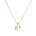 Gold moonstone and star necklace set with teardrop pendant on a clean white background - Necklace Set / Gold