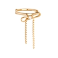 Gouden strik ear cuff met moissaniet en verfijnde kwastjes van doosketting - Strik Ear Cuff (3009)