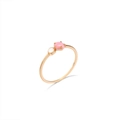 Anello in argento S925 con opale rosa irregolare e intarsio in madreperla bianca - n.10 / Anello con Doppia Pietra (1649A) / Argento 925 / Oro rosa