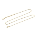 Adjustable 925 sterling silver 1.0mm cross chain necklace in polished gold plating - Bare Chain