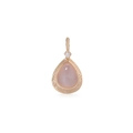 Vintage pear-shaped pink moonstone teardrop pendant in engraved S925 sterling silver - 925 Silver / Natural Orange Moonstone Pendant