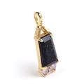 Elegant gold-plated S925 silver pendant with starry blue aventurine and zircon stones - One Size / Pendant Only (Without Chain) / Winter Night Sky