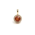 Elegant S925 silver pendant with orange garnet gemstone and zircon pave setting - 925 Silver / Fanta Garnet Pendant