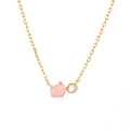 Collana minimalista in argento placcato oro con ciondolo a conchiglia rosa su bianco - Taglia unica / Collana con Conchiglia della Regina (ALTB-1649) / Argento 925 / Rosa