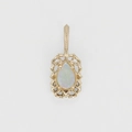 Elegant 14K gold-plated S925 silver pendant featuring a teardrop-shaped opal gemstone - Australian Opal Pendant Only (Without Chain)