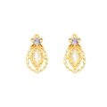 Retro 14K gold plated silver earrings with round purple gem and oval opal stones - Australian Opal Stud Earrings