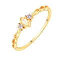 14K gold plated ring with marquise white opal and purple stones in镂空 vintage style - Australian Opal Ring (Size 5)