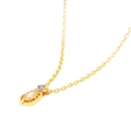 14K gold plated necklace featuring an oval opal pendant and small purple gemstone - Australian Opal Necklace