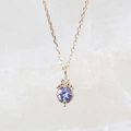 Collana minimalista in argento S925 dorato con tanzanite tonda viola e zircone - Argento 925 / Viola