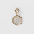 Vintage S925 silver 14K gold plated Hetian jade pendant with hollow leaf design - Pendant Only (Without Chain) / 925 Silver Plated 14K Gold