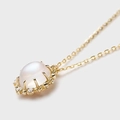 Elegant 14K gold plated S925 silver necklace with moonstone and cubic zirconia - 925 Silver / White Moonstone Necklace