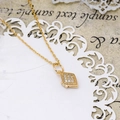 14k vergulde S925 zilveren ketting met een met diamant bezette ruitvormige hanger - 925 zilver / Witte Zirkonia Openbaar Dubbelzijdige Hanger Alleen (Zonder Ketting)