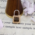 Vintage gold padlock pendant with brown crystal and ornate floral engraving - Smoky Quartz Padlock (Openable)