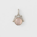 Pendente reversibile vintage francese in argento S925 con pietra di luna e conchiglia - Solo Ciondolo Con Pietra Di Luna Arancione E Madreperla Bianca (Senza Catena) / Argento 925