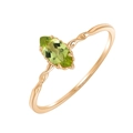Elegant S925 rose gold ring with marquise cut olive green stone and twisted band design - US Size 5 / Peridot Gold