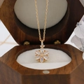 Élégant collier en argent S925 plaqué or 14K avec pendentif floral et pierres marquises - Argent 925 / Pendentif Opale Uniquement (Sans Chaîne)