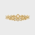 S925 silver 14K gold plated nesting ring set with round opal and accent diamonds - US Size 6 / Ring Set