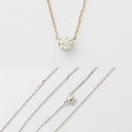 Minimalist single moissanite diamond solitaire necklace in silver and gold finishes - Necklace / 10 Points / Gold