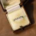 Elegant gold moss ring with blue topaz oval gemstones and diamonds in a vintage box - US 5 / Natural Topaz (Gold)