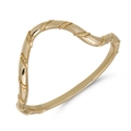Minimalist V-shaped gold S925 sterling silver wave ring with braided rope pattern - US 5 / Geometric Wave Ring