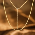 Sparkling S925 sterling silver chain necklace with adjustable lobster clasp and gold finish - Gold
