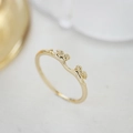 French vintage style gold plated sterling silver ring with cherub cupid relief - US 5 / Angel Cupid Style