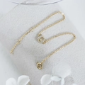 Elegant 14k gold plated S925 silver U-shape horseshoe bracelet with zircon pavé details - 925 Silver / Gold Horseshoe Chain Bracelet