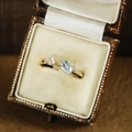 Elegant gold S925 silver ring featuring pear-cut sky blue topaz and pink gemstones - Ring Size 5