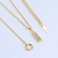 S925 gold-plated necklace with rectangular baguette zircon pendant and silver hallmark - T-Shape Baguette Necklace