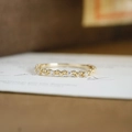 Lace style S925 silver ring with 14k gold plating and white cubic zirconia accents - US 5 / White Zirconia Slim Band Style (2928)