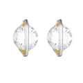 Elegante S925 Silber und Gold Bicolor-Ohrstecker mit funkelnden Moissanit-Steinen - 925 Silber Tanzende Moissanit Ohrstecker