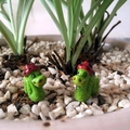 Miniatur grüne Drachenfiguren mit Marienkäfer-Hüten für Moos-Mikrolandschaft Deko - 2.5cm / Grün