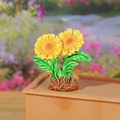 Figurine miniature de tournesol en résine avec pétales jaunes pour décor de bureau - Style B