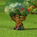 Miniature resin tree house ornament with triple canopy for fairy garden bonsai - Realistic Forest Treehouse (Style D)