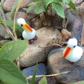 Statuine di pellicano in miniatura in resina per piante grasse e paesaggi da giardino - 2cm / Bianco