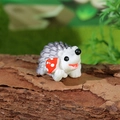 Figurine de hérisson miniature en résine avec champignon rouge pour mini jardin - Style Tenant un Champignon Rouge (Style E)