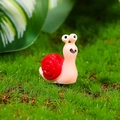 Pink miniature cartoon snail with red shell for moss micro landscape decoration - Red