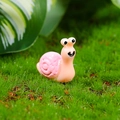 Pink resin cartoon snail figurine for moss micro landscape decoration ornament - Pink