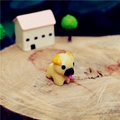 Creative resin mini pug figurine for DIY landscape decoration and succulent pots - Cream